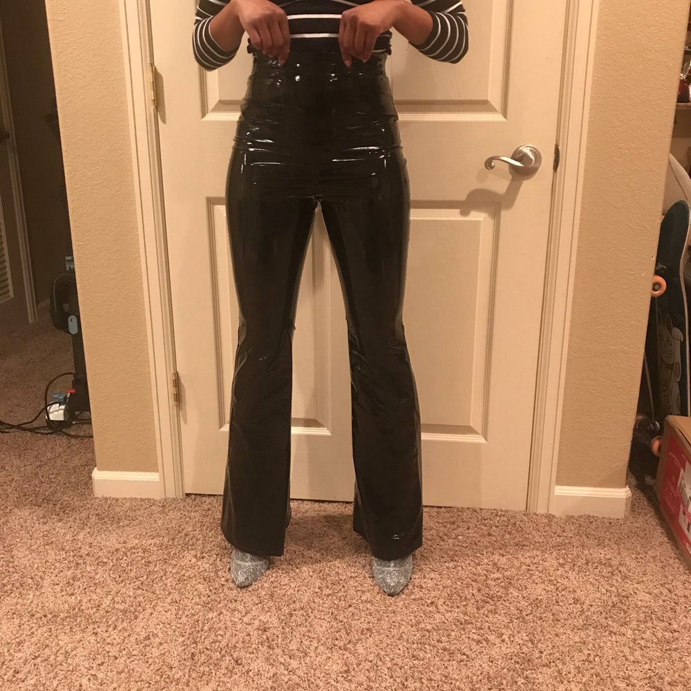 Black Vinyl Pants